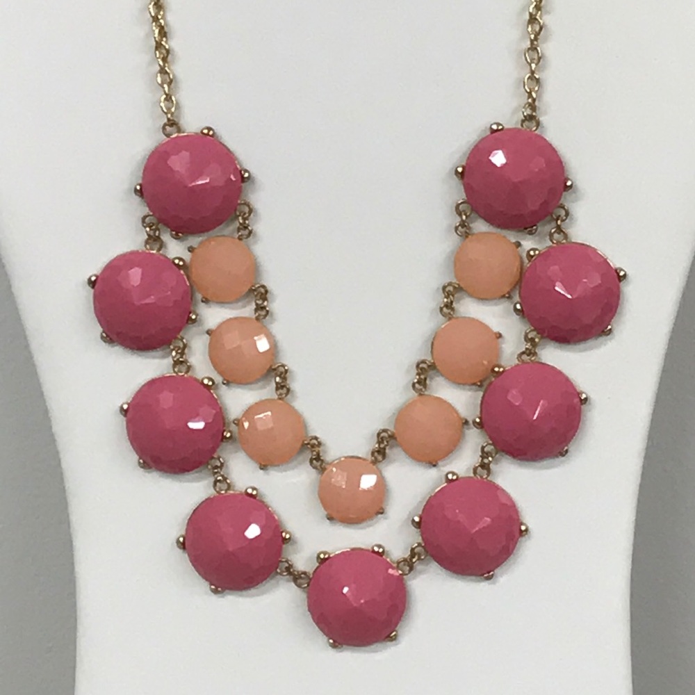 Pink and peach statement necklace